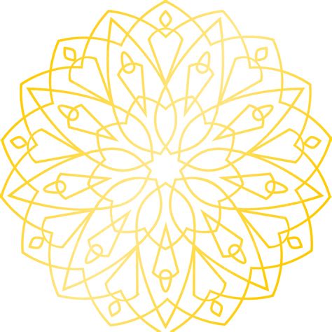 Mandala Garis Emas Mandala Ornamen Garis Besar Png Dan Vektor Dengan