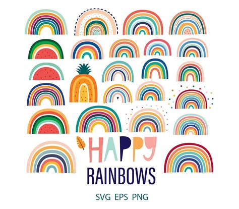 Rainbow Svg Rainbow clipart Rainbow digital Rainbow vector | Etsy in 2021 | Rainbow clipart ...