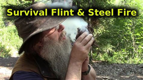 Survival Flint And Steel Fire Lighting Method Youtube