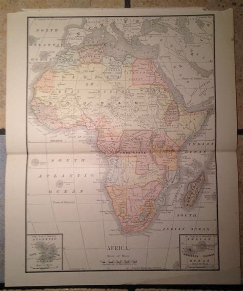 1890 Political Map Of Africa Antique Illustration Etsy