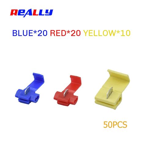 Really 50pcs Blue Red Yellow Scotch Lock Crimp Terminals Electrical