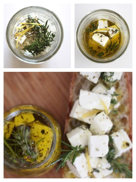 Feta Cheese Marinated In Olive Oil Herbs And Lemon