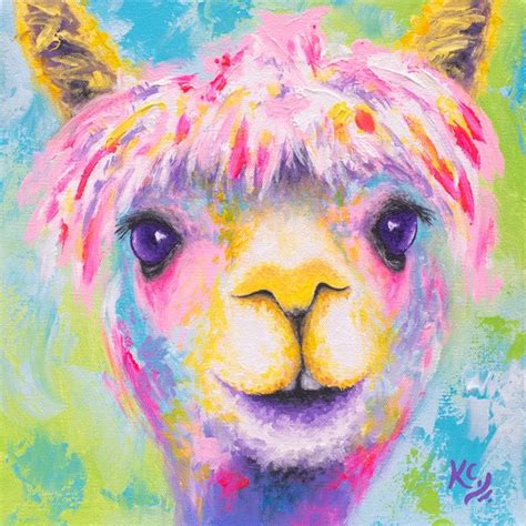 Llama Alpaca Pop Art Painting By Krystle Cole Painting Art Custom