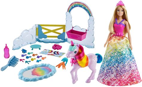 Barbie Dreamtopia Doll With Unicorn Nurturing Playset