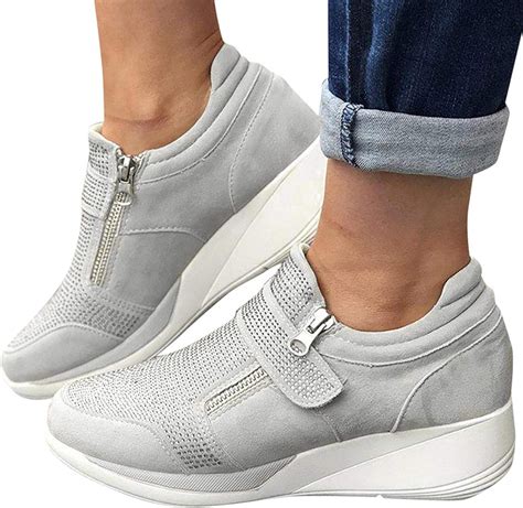 2020 Womens Pu Mesh Shoes Comfy Strap Platform Sneaker Shape Height