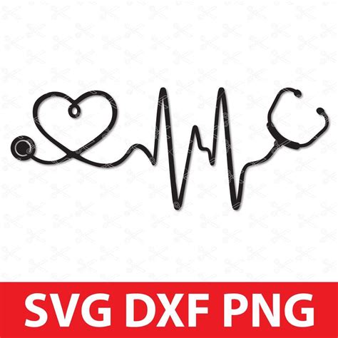 Floral Stethoscope Heart Svg  Nursing Svg Cut File Dxf Png Nurse