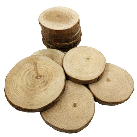 Buy 10 Pieces Natural Pine Wood Slices For Diy