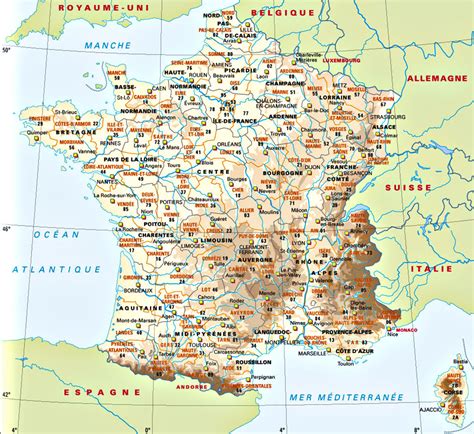 Carte De France Villes Voyages Cartes