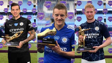 The european golden shoe, also known as european golden boot, is an award that is presented each season to the leading goalscorer in league matches from the top division of every european. Jamie Vardy wins Premier League's Golden Boot, Kevin De ...