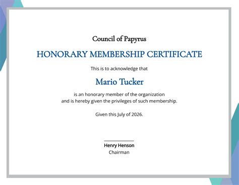 Free Honorary Certificate Templates And Examples Edit Online And Download