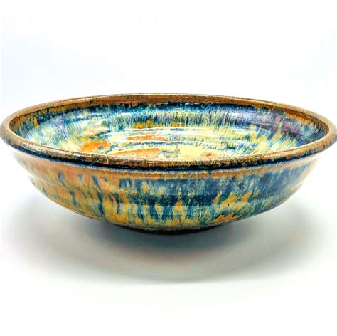 Large Studio Pottery Bowl Texas Artisan Stoneware 85 Etsy Artisan