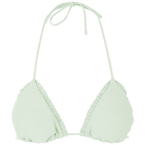 Topshop Frill Ribbed Triangle Bikini Top 20 Liked On Polyvore
