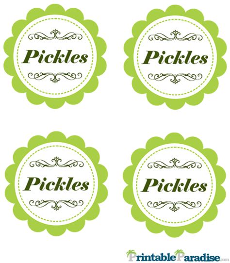 Free Printable Pickle Jar Labels