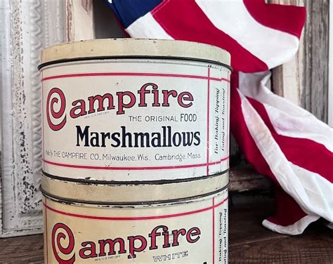 vintage 5 pound campfire marshmallow tin campfire marshmallow etsy