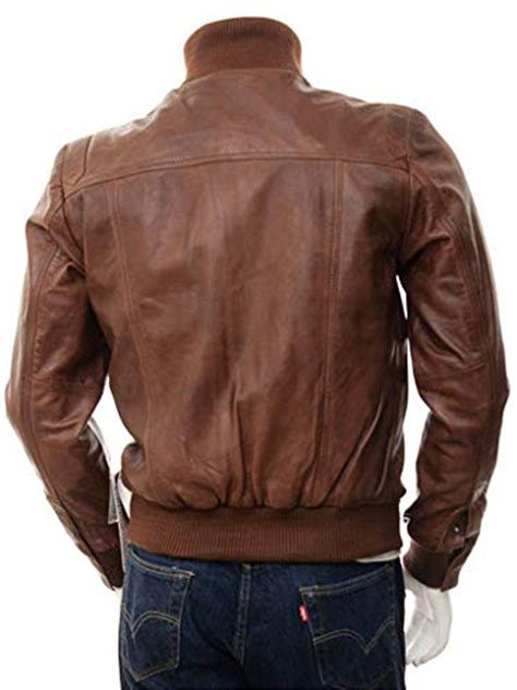 Mens Soft Lambskin Bomber Leather Jacket Bay Perfect