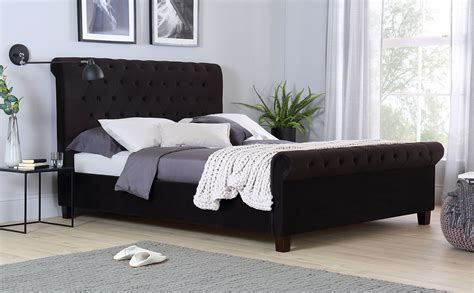 Orbit Black Velvet Bed Super King Size Only £37999 Furniture Choice