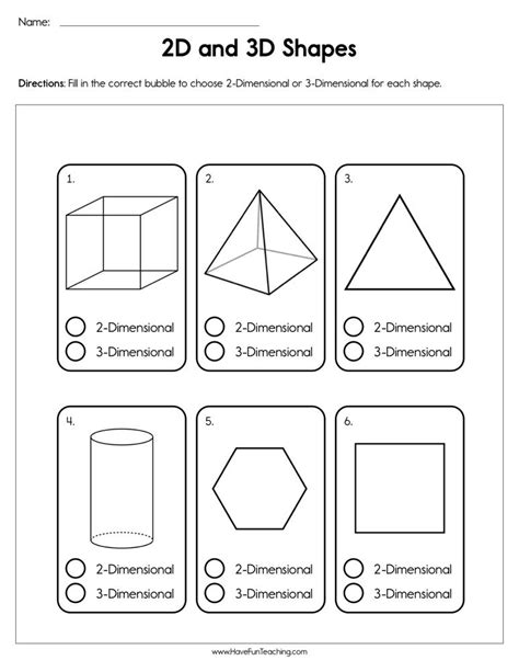 Printable 3d Shapes Worksheet