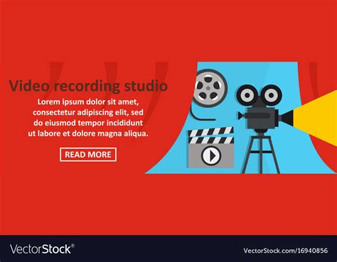 Video Recording Studio Banner Horizontal Concept Vector Image