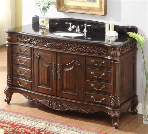 Choose from a variety of unique colors and finishes, including white, gray, blue, natural wood, and oak. 60 inch Bathroom Vanity Traditional Rich Cherry Cabinet ...