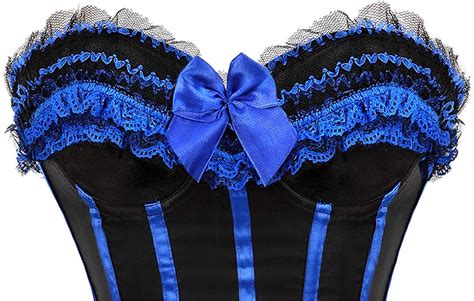 819 Women Lace Up Back Sexy Floral Corset For Women 8068deep Blue Size Small E Ebay