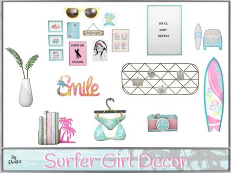 Surfer Girl Decorations By Chicklet At Tsr Sims 4 Updates