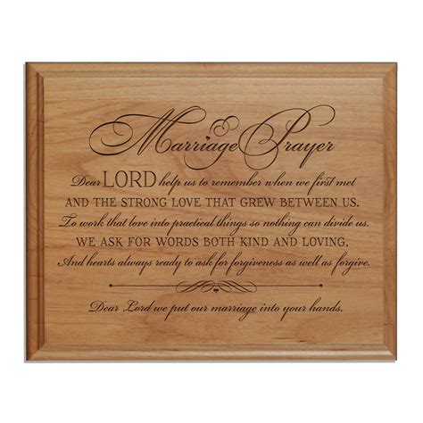 A Marriage Prayer Engraved 8x10 Plaque Fancy Script Lifesong Milestones