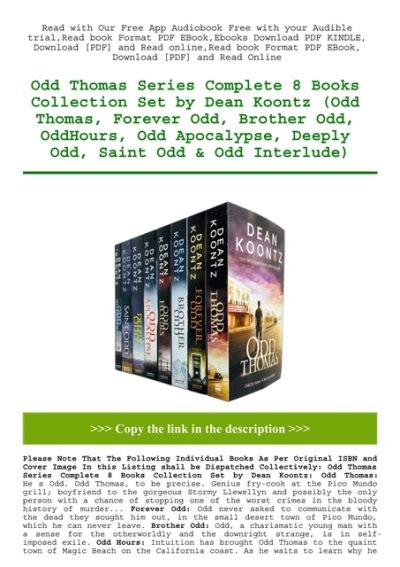 Pdf Odd Thomas Series Complete 8 Books Collection Set By Dean Koontz