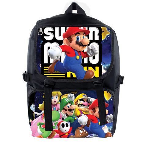 New Mochila Super Mario Backpack Cartoon School Bag Student Bags Double