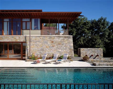 Contemporary Stone And Wood House2 Idesignarch Interior Design