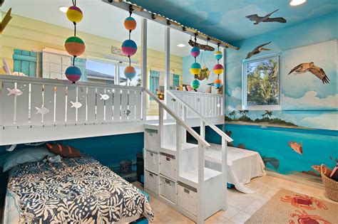 Custom Ocean Themed Kids Bedroom From Its Custom Dock Fort To The