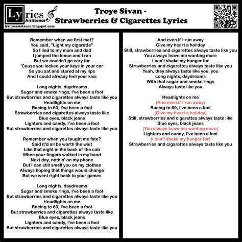 Troye Sivan Strawberries And Cigarettes Lyrics