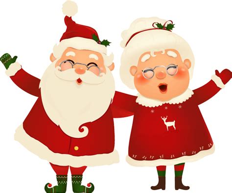 Santa Claus With Wife Christmas Wall Sticker Tenstickers