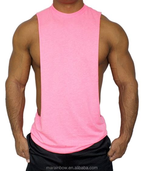 cotton plain mens tank top deep cut muscle tank tops open sides workout t shirt bodybuilding t