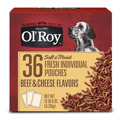 Ol Roy Soft And Moist Beef And Cheese Flavor Dog Food 216 Oz 36 Pouches