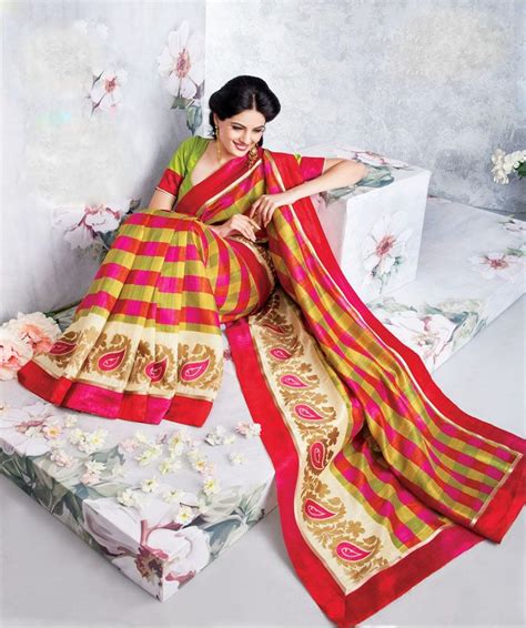 Multi Cheeks Color Bhagalpuri Silk Designer Saree Traditional Indian Dress Art Silk Sarees