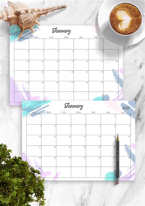 Download Printable Colored Monthly Calendar Pdf
