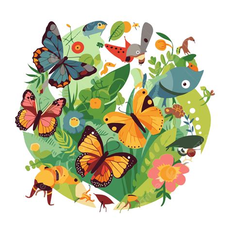 Biodiversity Clipart Colorful Design Vector Illustration With Tropical
