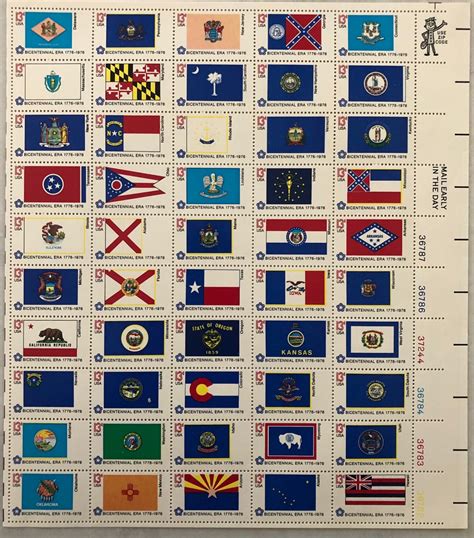 1976 Us Stamps State Flags Bicentennial Stamps 13 Cent Mnh Etsy
