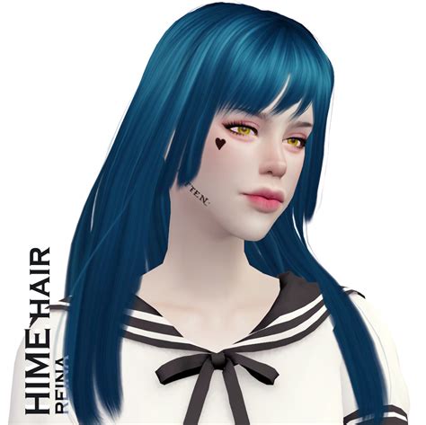 Reina Sims4 — Reinats4 Hime Hair 30 Swatches New Mesh