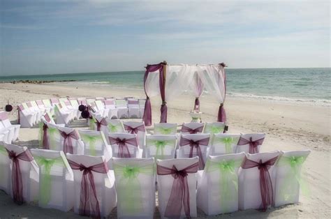 The florida beaches provide a natural romantic setting, wedding attire for the premier couple and guests can be casual, stylish and inexpensive.and $1000's of dollars can be saved on decorations and the reception. Florida beach wedding chairsSuncoast Weddings