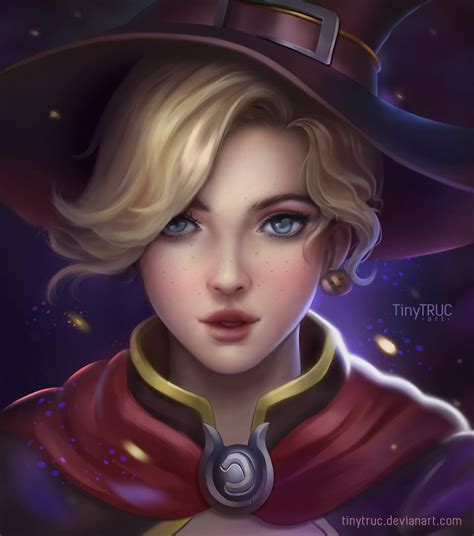 Mercy Witch Portrait Overwatch Fan Art By Tinytruc On