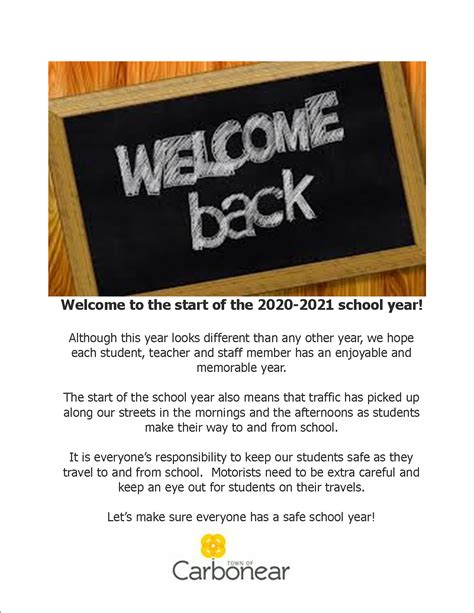 Welcome Back Students Teachers And School Staff Town Of Carbonear