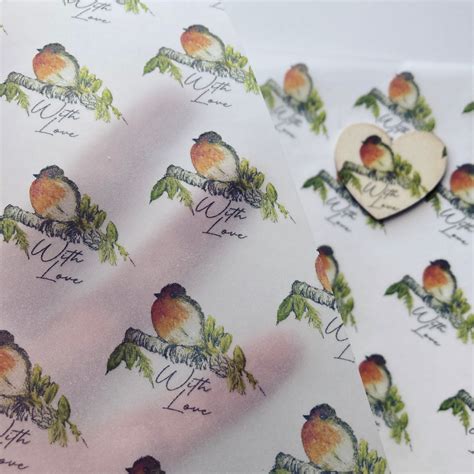 Robin Wrapping Paper 2 Sheets A4 Vellum Wrapping Paper Etsy