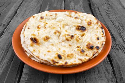 Indian Cuisine Tandoori Roti Whole Wheat Flat Bread Stock Image