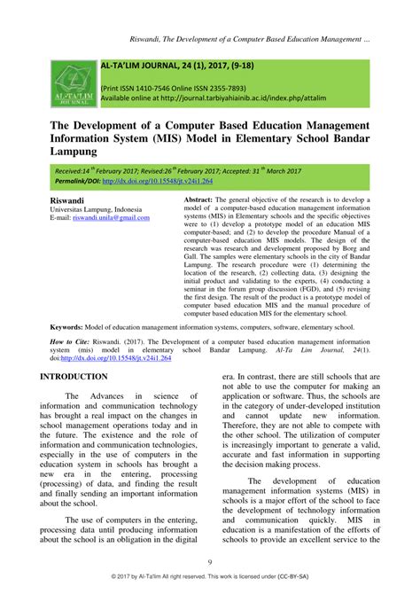 Pdf The Development Of A Computer Based Education Management