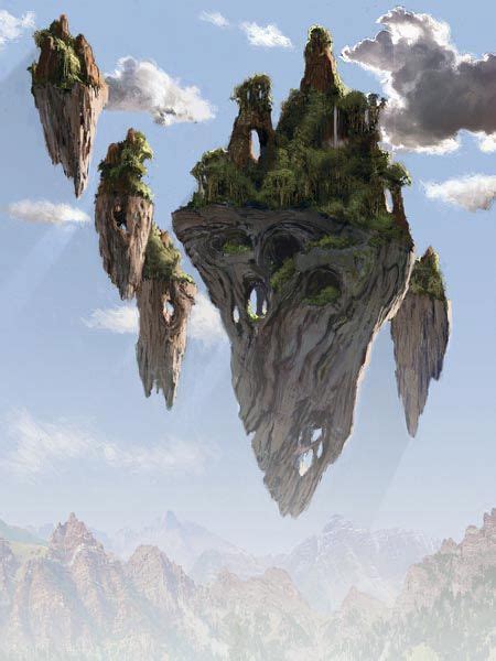 Floating Islands In 2020 Fantasy Landscape Fantasy Art Landscapes
