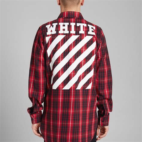 Off White Checked Flannel Shirt Red And Black End Europe