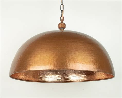 Dome Antique Copper Pendant Light Copper Industrial Lighting Etsy