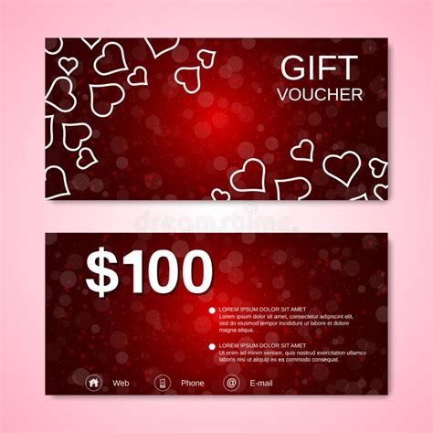 Valentine`s Day T Voucher Discount Coupon Stock Vector Illustration Of Decorative Layout