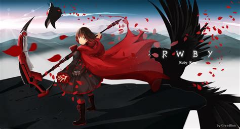 Wallpaper Ruby Rose Grimm Rwby Petals Scythe Cape Skirt